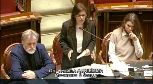 L'Onorevole Carmela Auriemma durante l'interpellanza in Parlamento