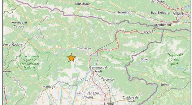 Terremoto oggi in provincia di Udine, scossa di magnitudo 3.4 nella notte