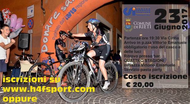 Rieti, Burning Race-Memorial Cenciotti, la notte reatina si accende con la mountain bike