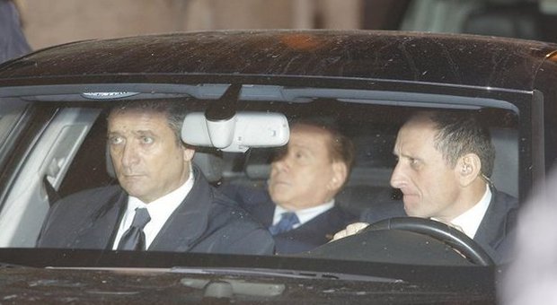 Silvio Berlusconi dopo l'incontro con Renzi (foto Giuseppe Lami - Ansa