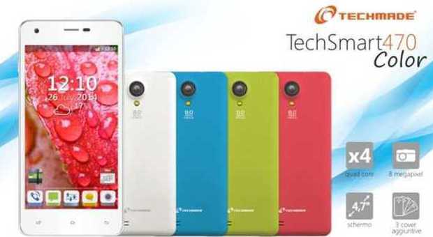 Techmade C-470 Color debutta sul mercato, lo smartphone con 4 cover incluse