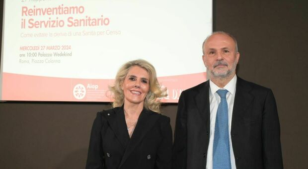 Barbara Cittadini presidente Aiop e il ministro della Salute Schillaci