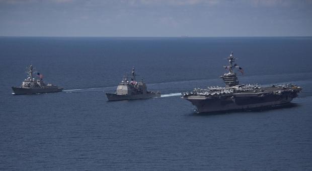 Alcune delle navi facenti parte dell'Armada invocata da Trump