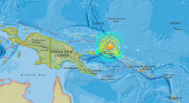 Fortissimo terremoto in Papua Nuova Guinea, paura a Port Moresby