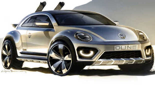 Il concept Dune della Volkswagen con gli sci nel posteriore
