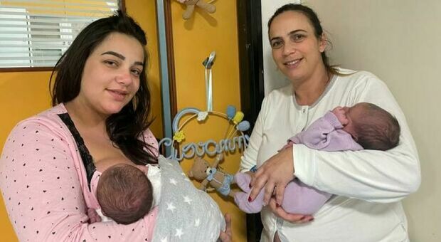 Mamma e figlia con i neonati al Cardarelli
