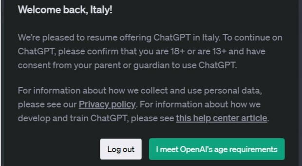 ChatGpt torna online: «Welcome back Italy». Trovato l'accordo con il Garante della Privacy