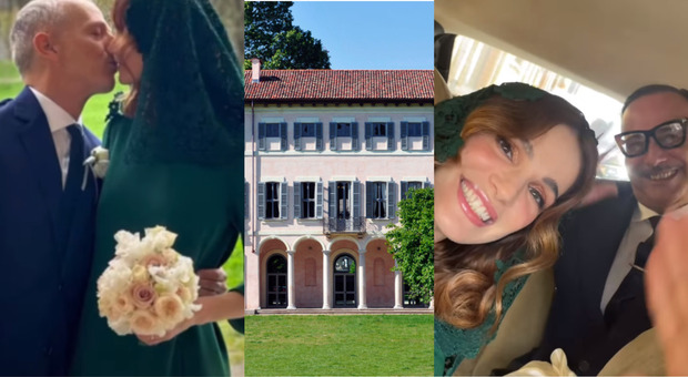 Gaia Bermani Amaral e Rocco Ricciardulli si sono sposati, le immagini dell'elegante matrimonio: l'abito (verde), la location e i fiori