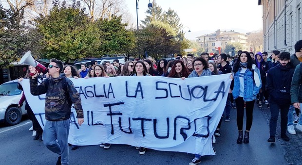 La manifestazione degli studenti