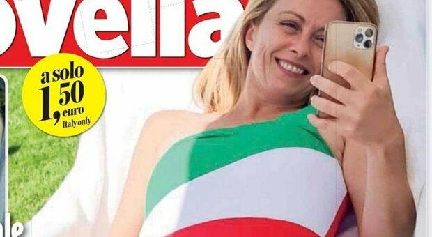 Giorgia Meloni in costume da bagno tricolore, critiche sui social: «Sei photoshoppata»