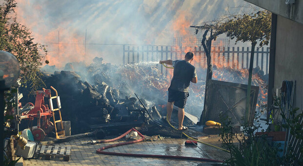 San Salvo, l'incendio lambisce le case: panico tra i residenti
