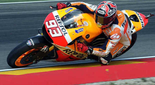 Lo spagnolo Marc Marquez sulla sua Honda