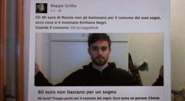 Si veste da link di Beppe Grillo per Halloween e anche Di Battista si congratula