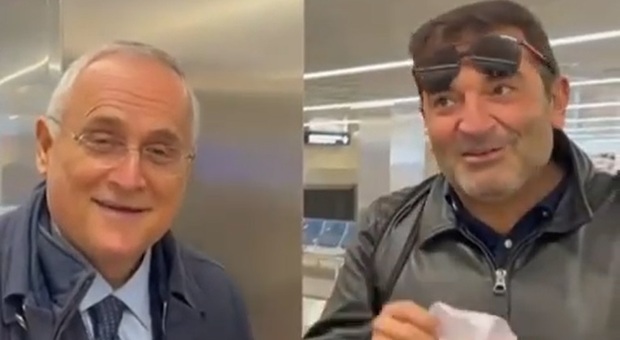 Lotito, l'incontro a sorpresa con il suo imitatore “ufficiale” Max Giusti: «L'amicizia vale più di Roma e Lazio»