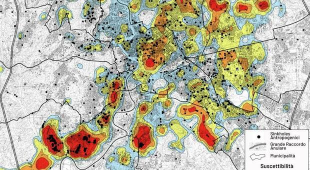 Roma sprofonda, la mappa con i quartieri ad alto rischio voragini: ecco dove il pericolo è maggiore