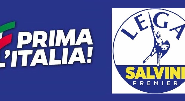 Il simbolo "Prima l'Italia" voluito da Salvini e quello "tradizinale"