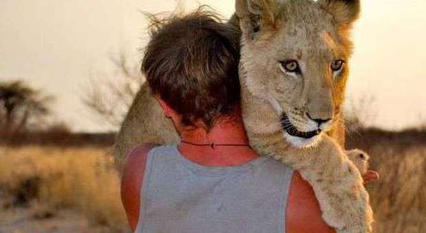Sirga, la leonessa che abbraccia i volontari che la salvarono. Il web si commuove