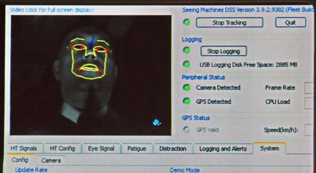 Il sistema che monitora il volto del guidatore (Ap)