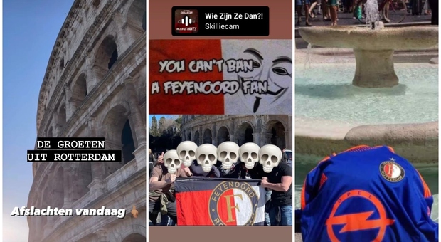 Roma-Feyenoord, tifosi olandesi nella Capitale (nonostante il divieto). Minacce e provocazioni: «Sarà un massacro»