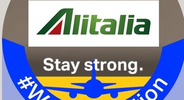 «Stay strong», i dipendenti Alitalia scelgono il motivo #WeAreAviation sui profili Facebook