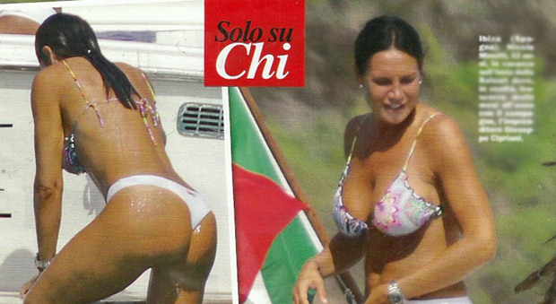 Il ritorno di Nicole Minetti in bikini col fidanzato a Ibiza
