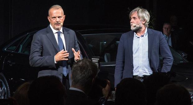 A sinistra Fabrizio Longo, direttore generale di Audi Italia insieme al sociologo e saggista Francesco Morace