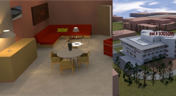 Il progetto per il nuovo centro residenziale per cure palliative nel complesso dell'ospedale di Udine