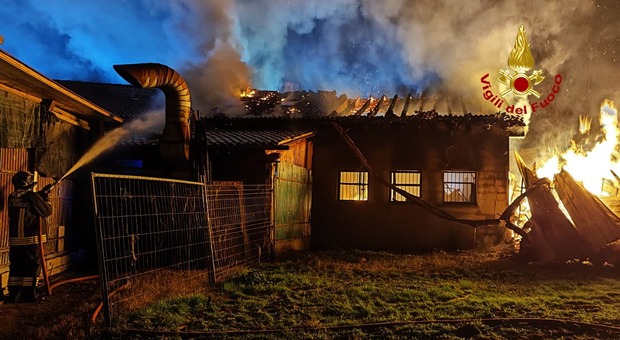 Campolongo Maggiore, incendio in un capannone agricolo di 300 metri quadrati
