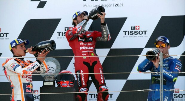 Gp d'Aragon: Bagnaia alla prima vittoria, male Quartararo e Valentino Rossi