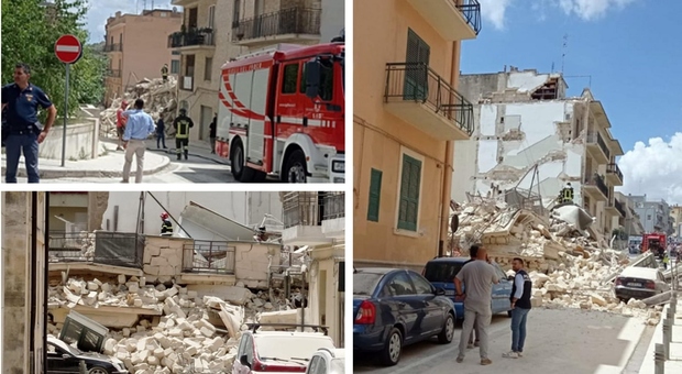 Crolla palazzina in centro a Matera, gli operai erano in pausa pranzo. L'edificio era in ristrutturazione
