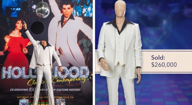 John Travolta, l'abito di Tony Manero in «La febbre del sabato sera» venduto all'asta per 260mila dollari