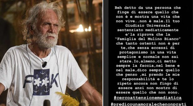 Riccardo Fogli (Credit: Magnolia) e il post di Fabrizio Corona su Instagram