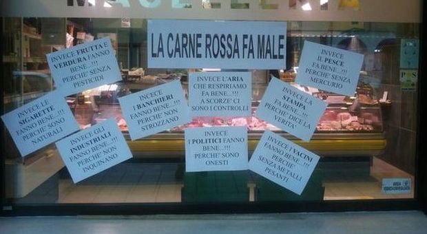 La protesta pro-carne di un macellaio di Scorzè (Ve)