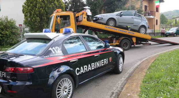 POLCENIGO (Pn) - I carabinieri sul luogo dell'incidente (Pressphoto)