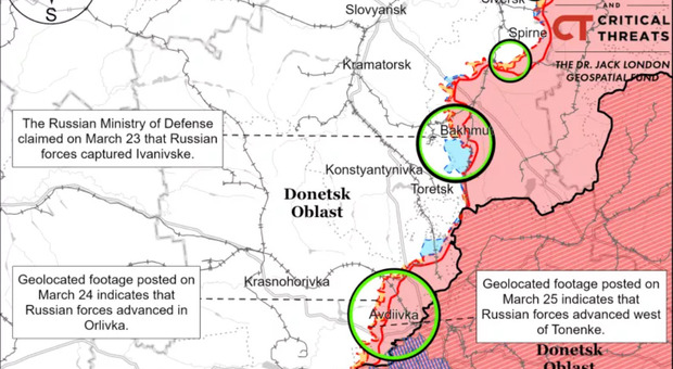 L'esercito russo punta su Chasiv Yar Mappe Così Putin continua ad avanzare nel Donetsk
