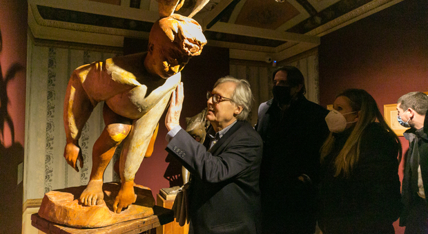 Vittorio Sgarbi all’anteprima della mostra FOTO DE ANGELIS/UFFICIO STAMPA