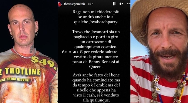 Gemitaiz attacca Jovanotti: «90 euro per vederlo saltare vestito da pirata»