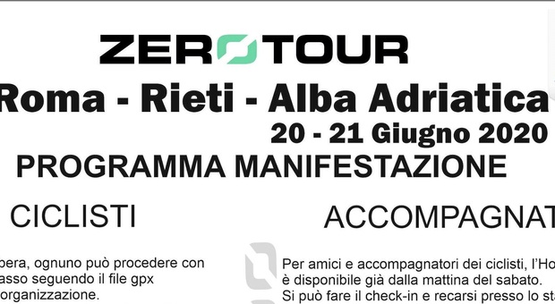 ZeroLimits Team presenta la pedalata del 20-21 giugno Roma-Rieti-Alba Adriatica