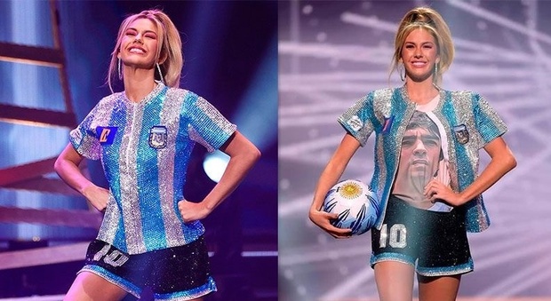 Maradona sul palco di Miss Universo: la candidata argentina ricorda Diego