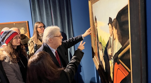 Sgarbi inaugura a Fermo la mostra “I pittori della realtà” ed esalta le Marche terra dove è nata l'arte e patria di Raffaello e Leopardi