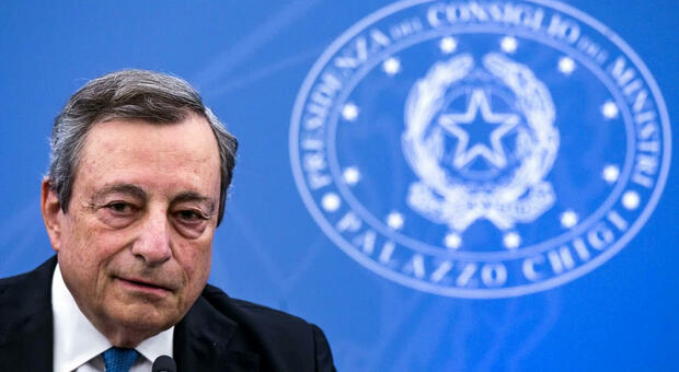 L'allora premier Mario Draghi