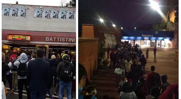 Roma, code e assembramenti ai capolinea della metro: passeggeri inferociti FOTO