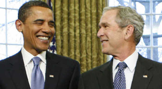 Barak Obama e George Bush