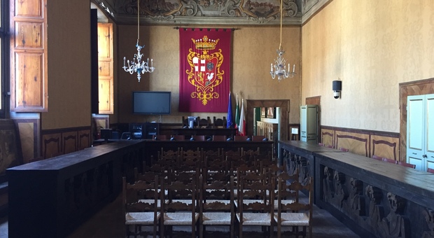 La sala consiliare del Comune di Orvieto