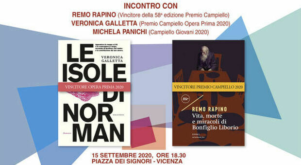 Il 15 settembre in piazza dei Signori, a Vicenza, arriverà Remo Rapino, vincitore dell'ultimo premio Campiello