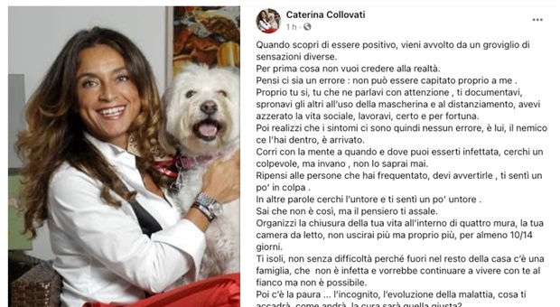 Caterina Collovati positiva al Covid: «Cerchi l'untore e ti senti un po' untore»
