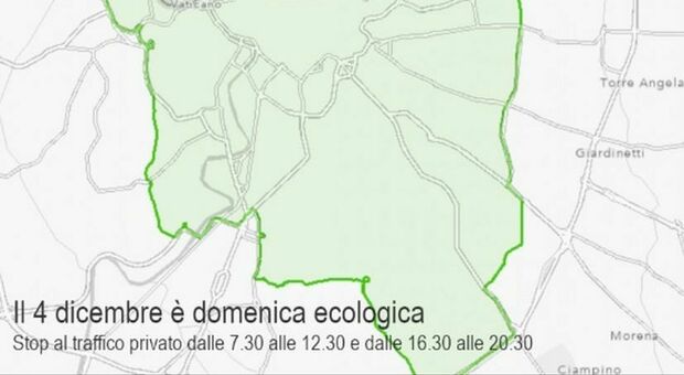 Roma, domenica 4 dicembre blocco totale traffico. Stop auto e moto nella Fascia Verde. Mappa, orari e deroghe