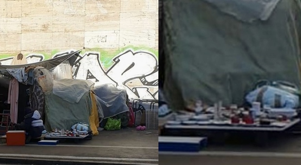 Roma: senzatetto tra illegalità e sopravvivenza, l'accampamento (di notte) diventa un «mercatino abusivo di giorno»