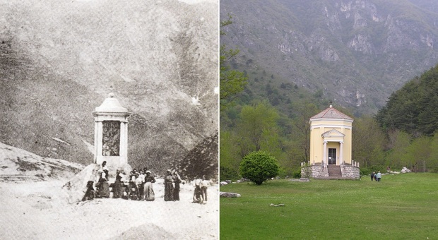 Il sacello di Valle Santa Felicita, nell'800 e oggi