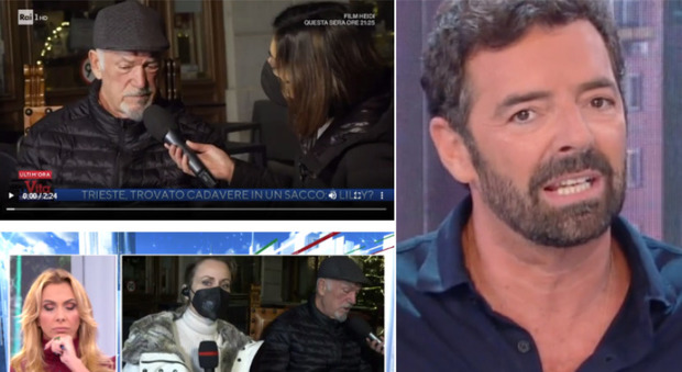 Alberto Matano sbotta: «Canale 5 ci ha portato via l'uomo che stavamo intervistando» Il mistero del cadavere di Trieste